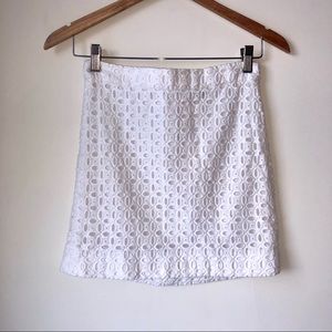 J. Crew Eyelet Embroidered Pencil Mini Skirt 0